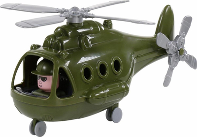 Helikopter lodër Polesie Alfa 72436, plastik, me pilot, jeshil ushtarak