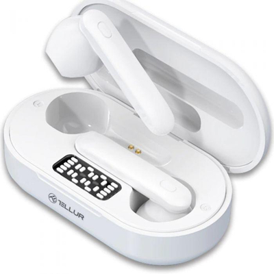 Kufje Bluetooth TELLUR Flip, True Wireless, me kuti karikimi, të bardha