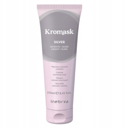 Maskë ngjyrosëse flokësh Inebrya Kromask Silver, 250 ml, për flokë bjonde dhe gri