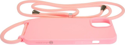 Mbajtëse telefoni Mobile Origin Lanyard Case për iPhone 15, me rrip, rozë