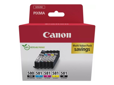 Set boje printeri Canon PGI-580 CLI-581, 5 fisha, origjinal, shumëngjyrësh