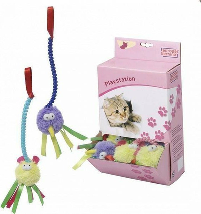 Lodër për mace EBI Fluffy Balls, top i butë 7.6cm, me gomë të butë e fleksibël