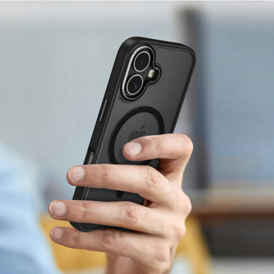 Kapak telefoni Tech-Protect MagEdge MagSafe për iPhone 17, mat, i zi