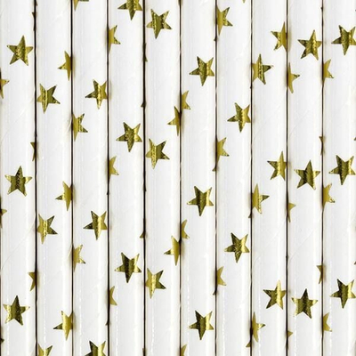 Kashte letre Little Star, set 10 copë, të bardha me yje