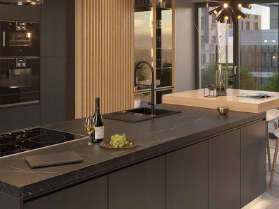 Lavaman kuzhine Owen OWEN 111 GraniteQ, 1 vend, 760x500mm, ngjyrë pure carbon