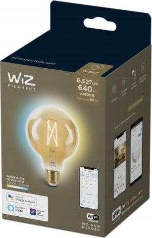 Llambë inteligjente WiZ Filament G95 Amber, 50W, E27, e artë