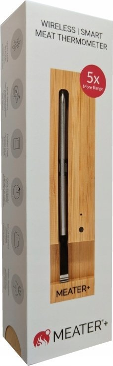Termometër mishi Meater Plus, wireless, çelik inox, argjendtë