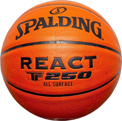 Топка за кошарка Сполдинг React TF-250 Logo Fiba, големина 7, композитна кожа, портокалова