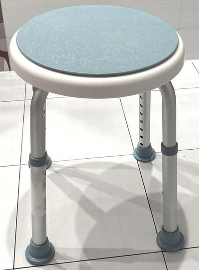 Stol dushi Timago Bathroom Stool, sedilje rrotulluese, lartësi e rregullueshme, i bardhë