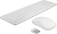 Set tastierë dhe mi DeLOCK 12703, wireless, layout QWERTZ gjerman, i bardhë
