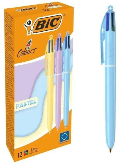 Stilolaps BIC 4 Colours Multicolour, majë medium, set 12 copë, shumëngjyrësh