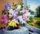 Mozaik diamant 5D “Flowers”, set punëdore, kanavacë 40x30cm, shumëngjyrësh