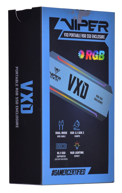 Kuti e jashtme Patriot VXD, për SSD M.2, USB 3.2 Type C, argjendtë