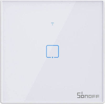 Çelës muri smart Sonoff T2 EU US, me prekje, Wi Fi RF 433MHz, i bardhë