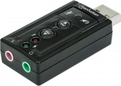 Kartë zëri USB Manhattan Hi Speed 3D, 7.1, USB 2.0, e zezë