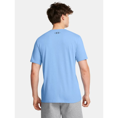 Памучна полиестер маица со кратки ракави Under Armour Sportsyle Left Chest, светло сина
