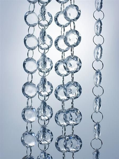 Zinxhir me rruaza akrilike kristali, 100 cm, transparent