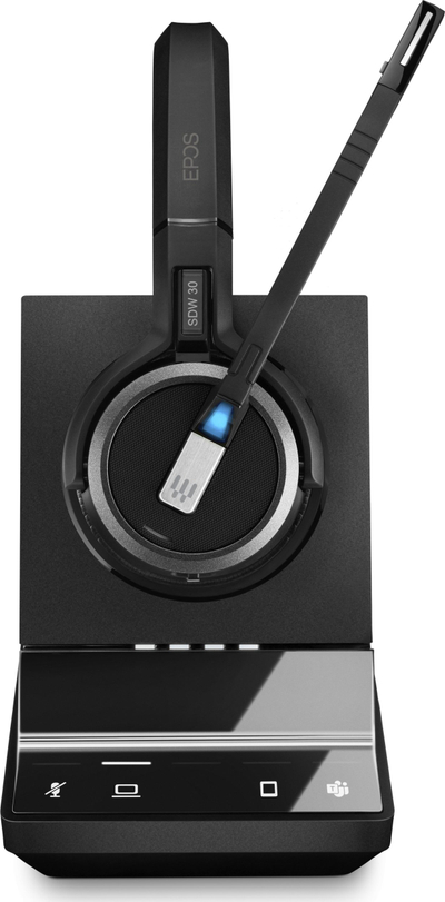 Kufje mono EPOS Impact SDW 5033T, wireless DECT, me bazë karikimi, ngjyrë e zezë