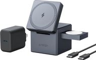 Karikues wireless Anker Y1811G11 Cube MagSafe, 3 në 1, USB-C, gri e errët