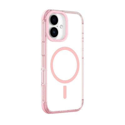 Маска за телефон Amazingthing Omni Mag Case за iPhone 16, проѕирна, со MagSafe, темно розова