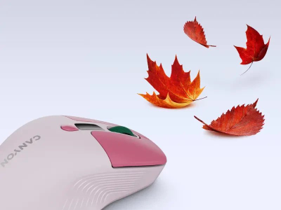 Mouse pa tela Canyon MW-26 LCD Silent Dual Mode, Bluetooth RF, i rikarikueshëm, rozë