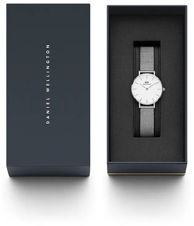Orë damesh Daniel Wellington Classic Petite Sterling DW00100220, rrip çelik mesh, ngjyrë argjendi