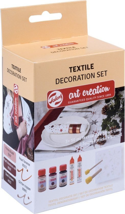 Set bojrash për stof Talens Textile Decoration Set, për punime vetë, shumëngjyrësh