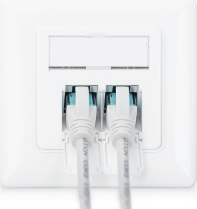 Prizë rrjeti Digitus ZUB, CAT 6A Class EA, 2 porta RJ45, e bardhë