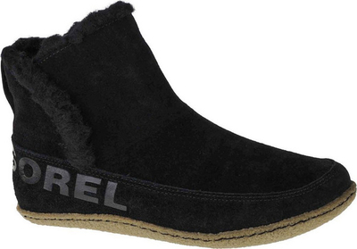 Çizme Sorel Nakiska Bootie 1876141011, lëkurë suede, futer gëzofi, të zeza, 36