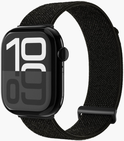Rrip dore Vonmählen Fitness Loop 2, për Apple Watch 44 45 46 49mm, najlon, i zi