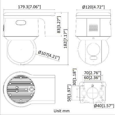Kamerë IP rrotulluese Hikvision DS-2DE3A400BW-DE W F1 T5, 4 Mpx, lentë 4 mm, e bardhë