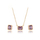 Set qafore dhe vathë elegant me gurë vjollcë, të praruar në arë 18k