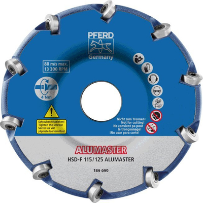 Disk mullini këndi Pferd Alumaster HSD F 115/125, karbur tungsteni, për alumin, blu