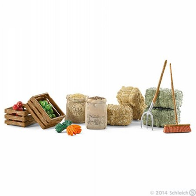 Set lodrash Schleich Farm Life Horse Feed 42105, gjëra ferme, për figura kuajsh, shumëngjyrësh