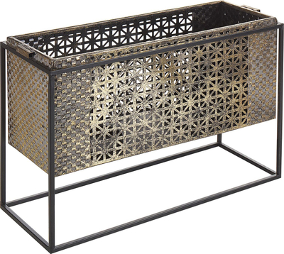 Mbajtës qirinjsh AMAMI metal 26 cm, drejtkëndor, i zi me ar