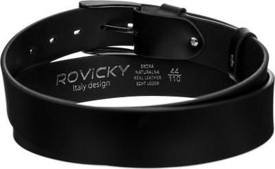 Машки ремен Rovicky, природна кожа, широк, црн