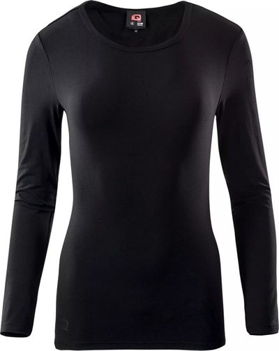 Bluzë sportive për goca IQ Milky WMNS LS, me mëngë të gjata, material sintetik, e zezë