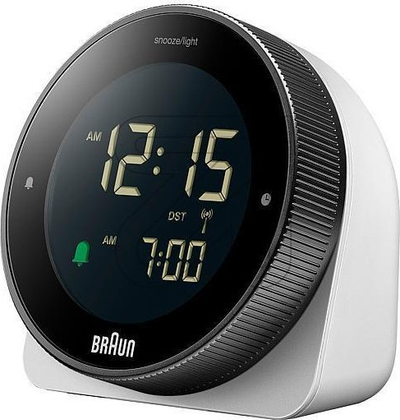 Будилник Braun BC24W, LCD екран, аларм со одложување, бел