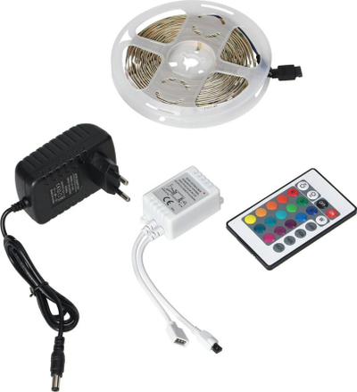 Set shirit LED RGB 12V 5m, 7.2W/m, IP20, shumëngjyrësh