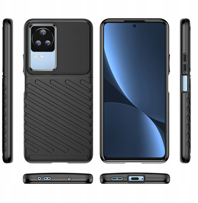 Këllëf telefoni Hurtel Thunder Case për Xiaomi Poco F4 5G, silikon, i zi