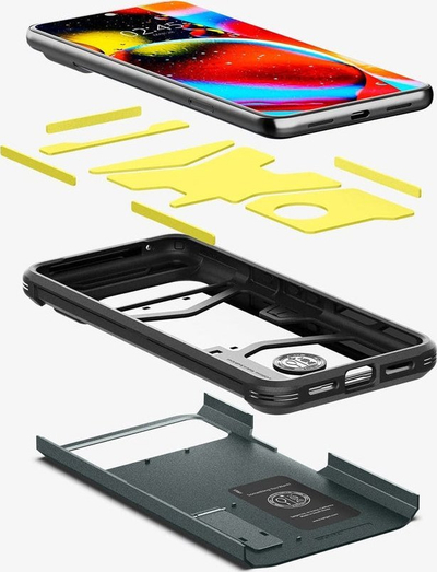 Mbulesë telefoni Spigen Tough Armor për Google Pixel 8 Pro, me këmbë mbështetëse, jeshile abyss