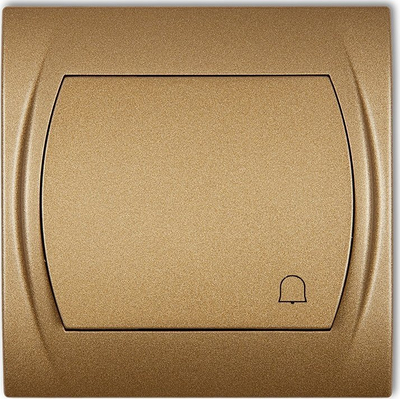 Buton zileje Karlik Logo, momental i ndriçuar, montim i brendshëm, gold metallic