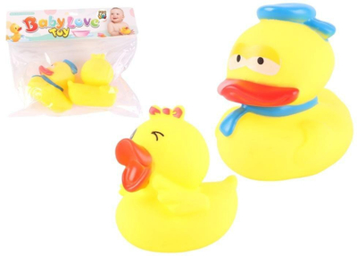 Set lodrash për banjë Baby Love Bath Duck, 2 copë, gome, të verdha