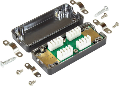 Kuti lidhje rrjeti Alcasa GC-N0152, Cat6a Cat7, ABS, e zezë
