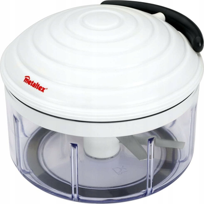 Grirës perimesh Metaltex Rotomac, manual, teh çelik inox, i bardhë