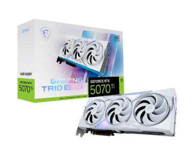 Kartë grafike MSI GeForce RTX 5070 Ti Gaming Trio OC, 16GB GDDR7, PCIe 4.0, e bardhë