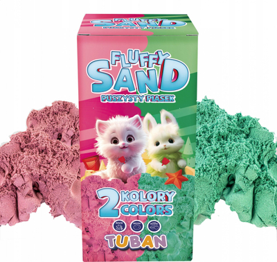 Rërë loje TUBAN Fluffy Sand Set, 2x70g, aromë çamçakëzi, rozë dhe e gjelbër