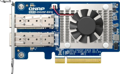 Kartë rrjeti QNAP QXG-25G2SF-E810, 2 porta 25GbE, PCIe 4.0, gri