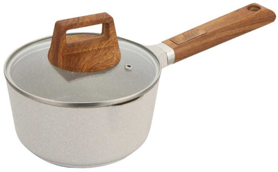 Tigan me kapak Bergner Naturally BG-30635-CR, 16cm, sipërfaqe jo ngjitëse, ngjyrë krem