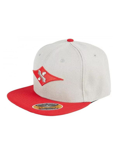 Kapelë snapback Sacrifice Original, gri me të kuqe